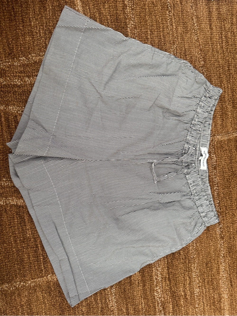 WeWoreWhat Black & White Pinstripe Elastic Waist Bermuda Shorts